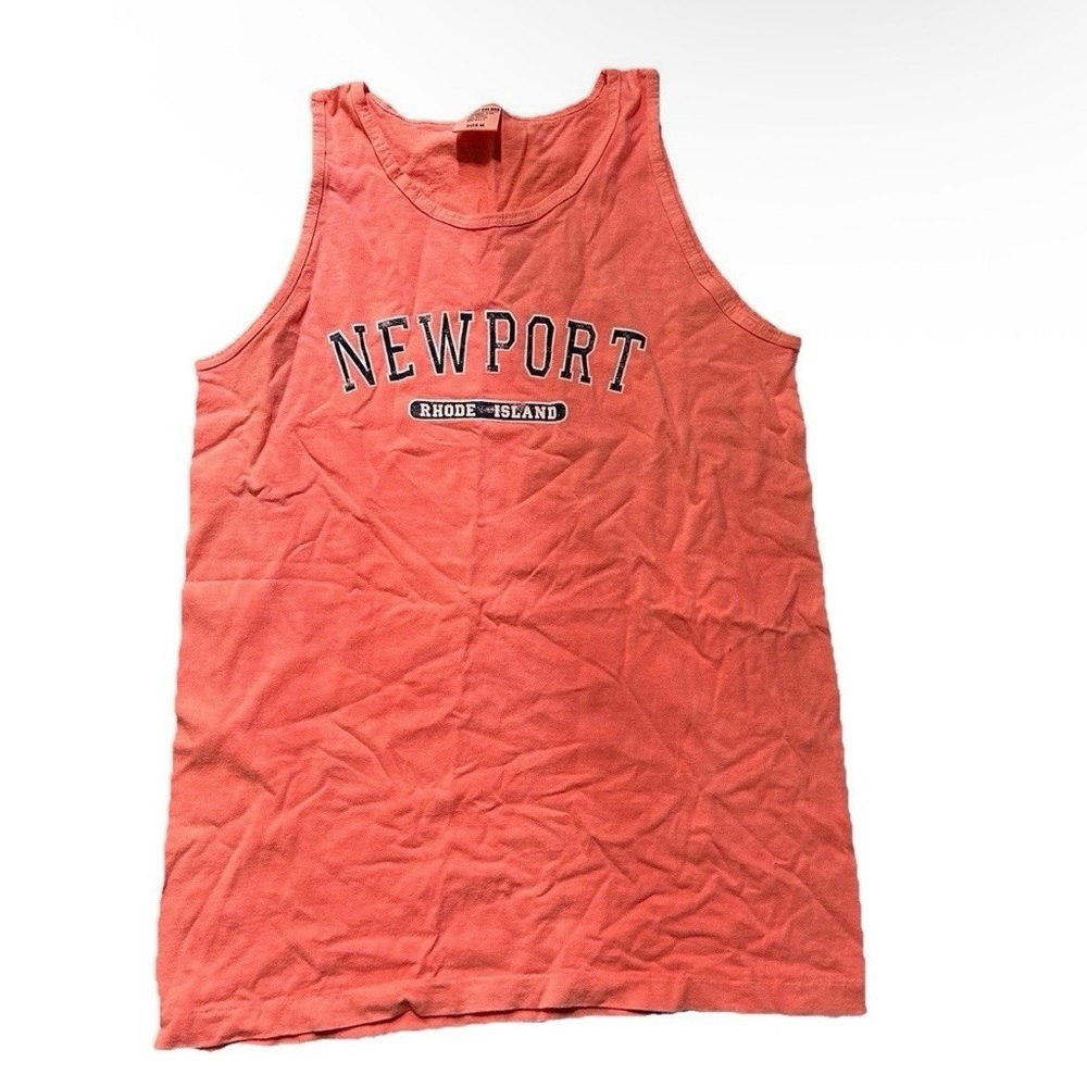 Comfort Colors Newport Rhode Island Orange Tank Top 100% Cotton Size Medium
